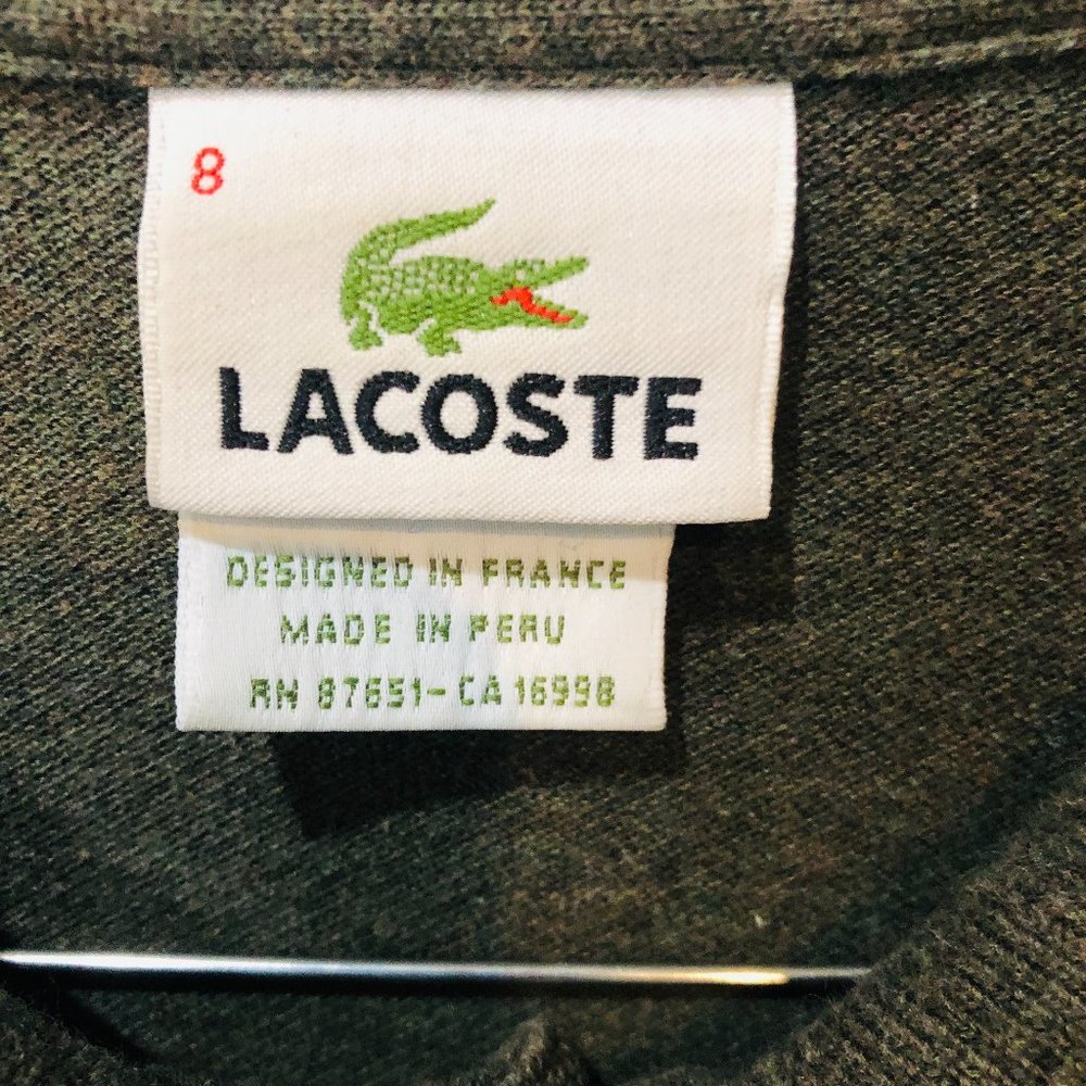Men's Lacoste Long Sleeve Forest Green Polo size 8
